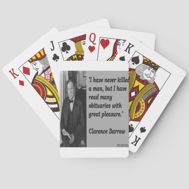 Clarence Darrow & Obituary Quote Playing Cards (Back)