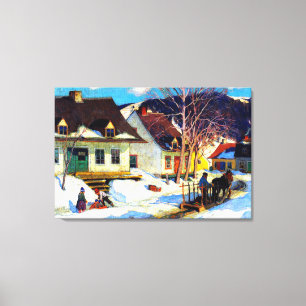 Clarence Gagnon - A Quebec Village Canvas Print