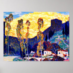 Clarence Gagnon art, Evening, Siena Poster