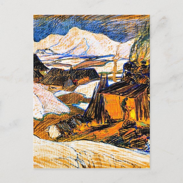 Clarence Gagnon art, Lime Kiln, Baie-Saint Paul Postcard (Front)