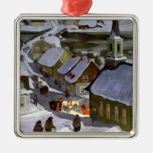 Clarence Gagnon - Midnight Mass Metal Ornament