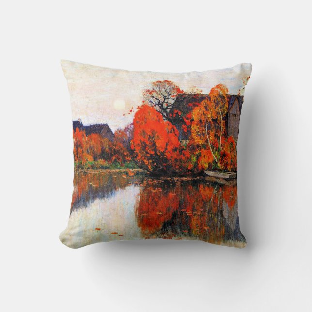 Clarence Gagnon painting, The Pond in October Cushion (Front)