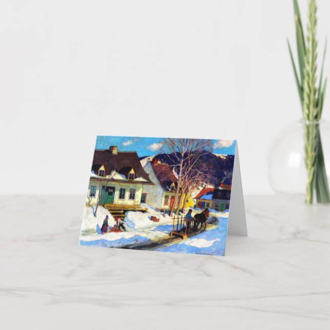 Clarence Gagnon - Quebec Village Greeting Card (Front)