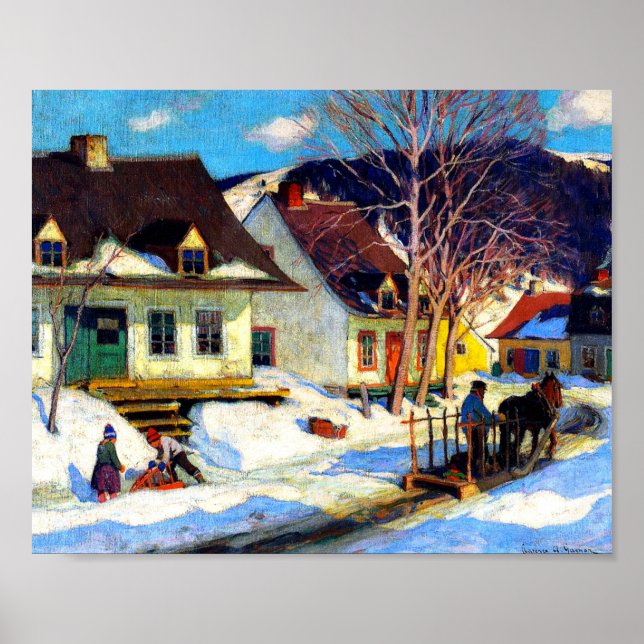 Clarence Gagnon - Quebec Village  Poster (Front)