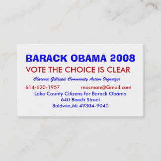 Clarence Gillispie, Community Acti... - Customised Business Card