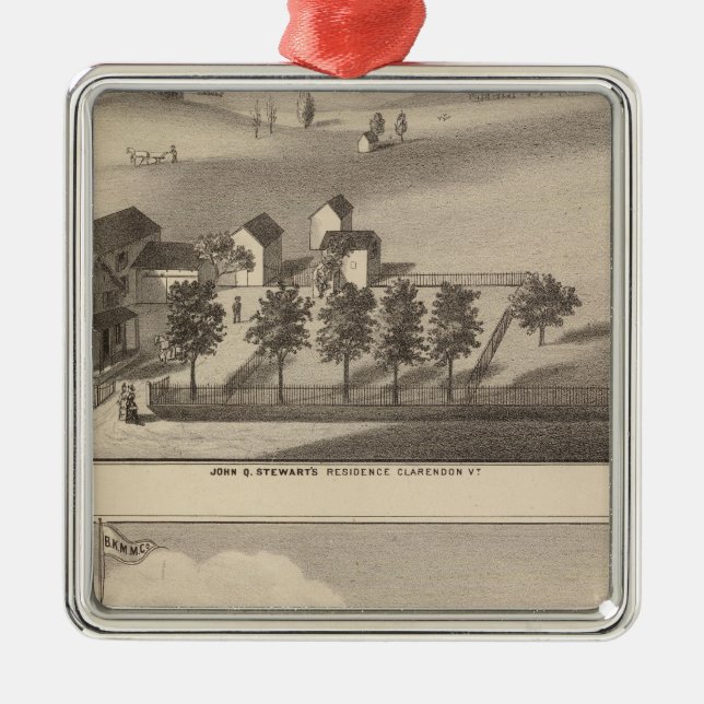 Clarendon Bickford Knitting Machine Metal Tree Decoration (Front)