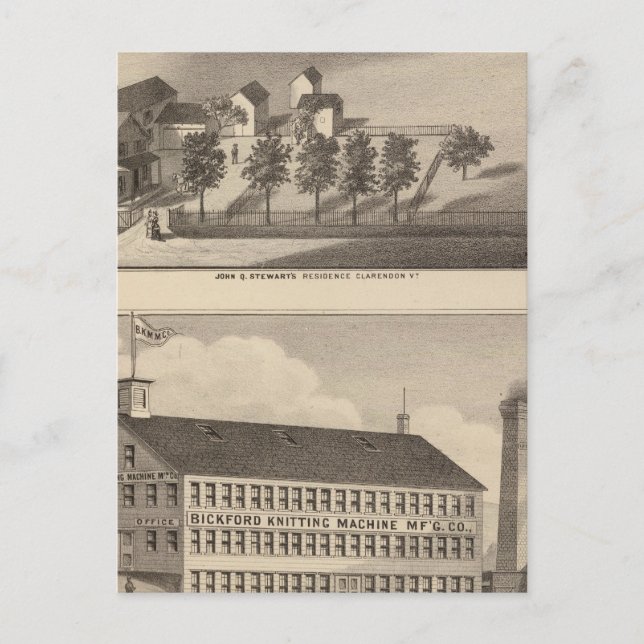Clarendon Bickford Knitting Machine Postcard (Front)