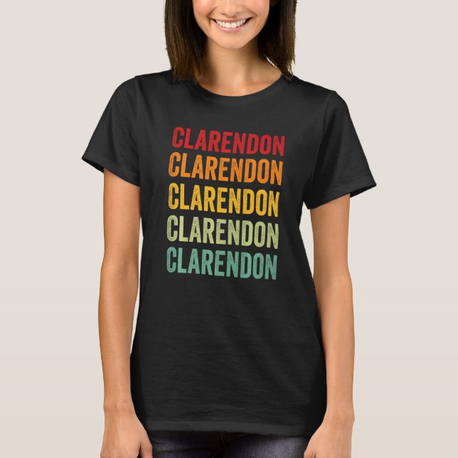 Clarendon County South Carolina Rainbow Text T-Shirt (Front)