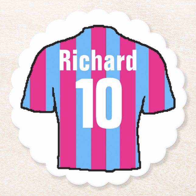 Claret and Blue Football Fan Paper Coaster (Front)