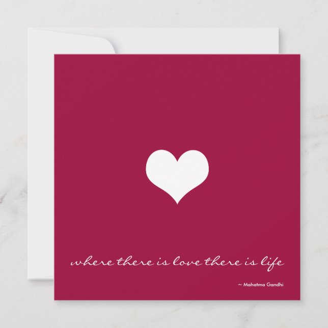 Claret Red & White Minimalist Wedding Invitation (Front)