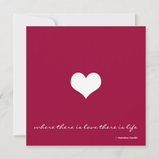 Claret Red & White Minimalist Wedding Invitation