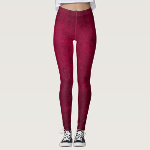 Claret Solid Plain Colour Leggings