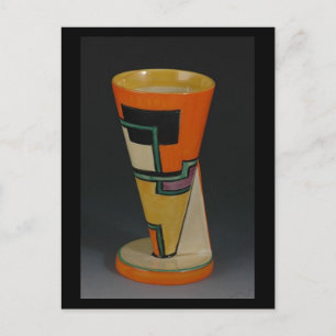 Clarice Cliff Art Deco-Football YO Vase Holiday Postcard