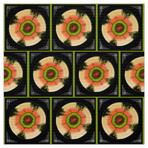 Clarice Cliff Inspired Art Deco Tiled Plates Fabric