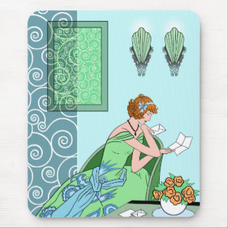 Clarice's Letter - Art Deco Fashion Design Mouse Pad
