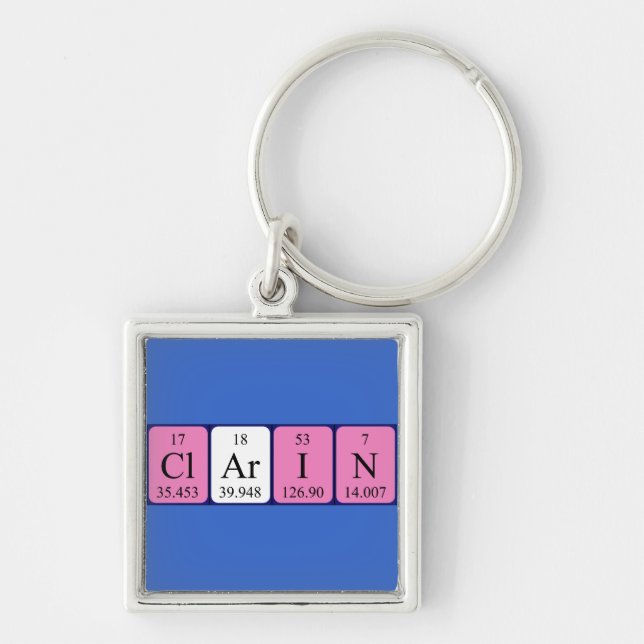 Clarin periodic table name keyring (Front)
