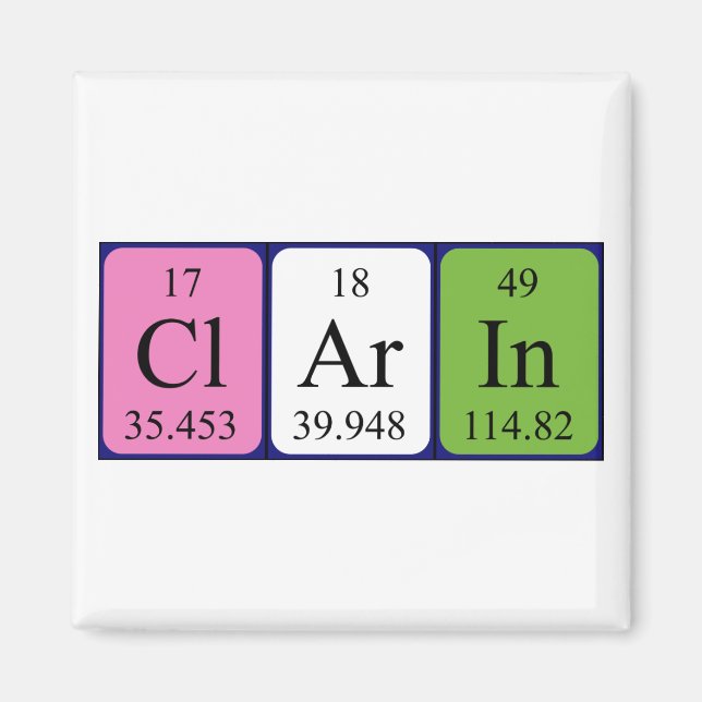 Clarin periodic table name magnet (Front)