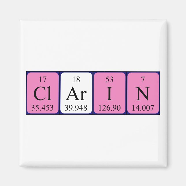 Clarin periodic table name magnet (Front)