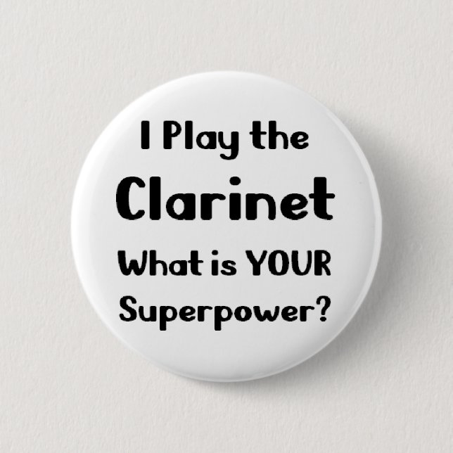 Clarinet 6 Cm Round Badge (Front)