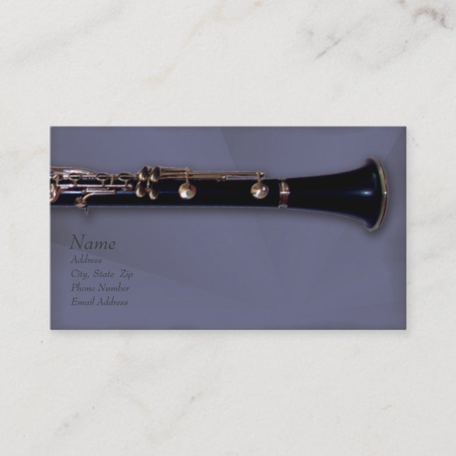 Clarinet and Business Card (Front)