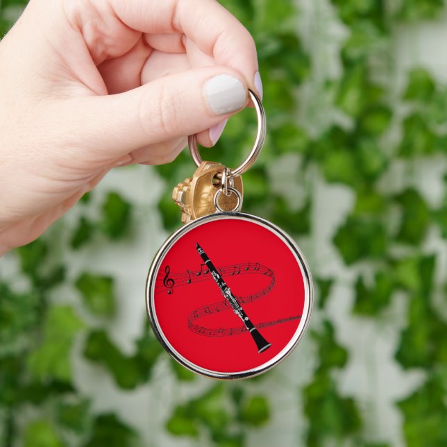 Clarinet and musical notes key ring (Hand)