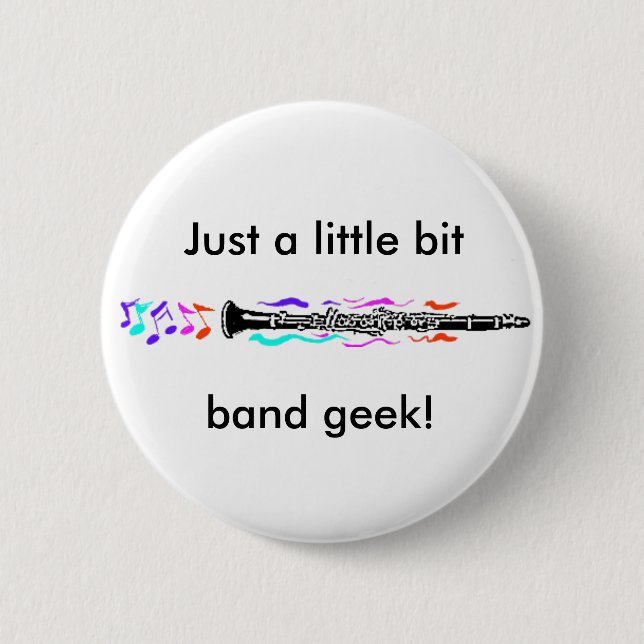 Clarinet Band Geek 6 Cm Round Badge (Front)