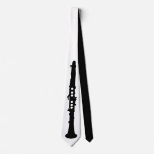 Clarinet Black and White Elegant Tie