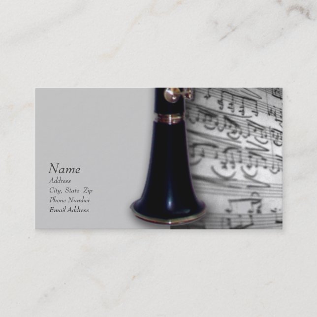 Clarinet Business Card for ClarinetCentral.com (Front)