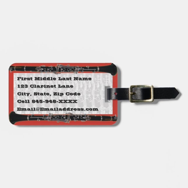 Clarinet Case Tag (Front Horizontal)