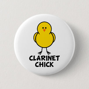 Clarinet Chick 6 Cm Round Badge