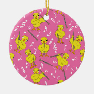 Clarinet Chick Clarinets Music Notes  Ceramic Ornament