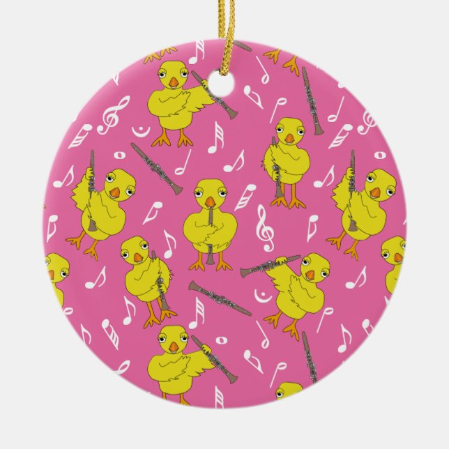 Clarinet Chick Clarinets Music Notes  Ceramic Ornament (Front)