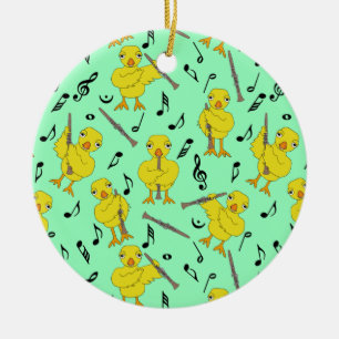 Clarinet Chick Clarinets Music Notes Ceramic Ornament