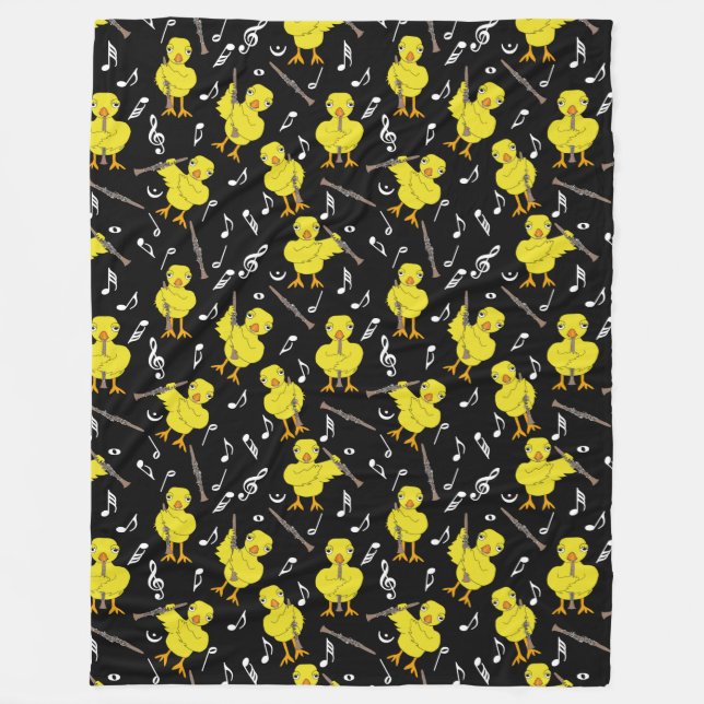 Clarinet Chick Clarinets Music Notes  Fleece Blank Blanket (Front)