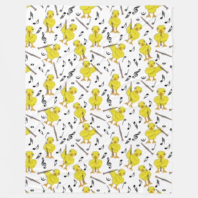 Clarinet Chick Clarinets Music Notes  Fleece Blank Blanket (Front)