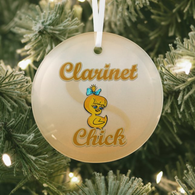 Clarinet Chick Glass Tree Decoration (Insitu)