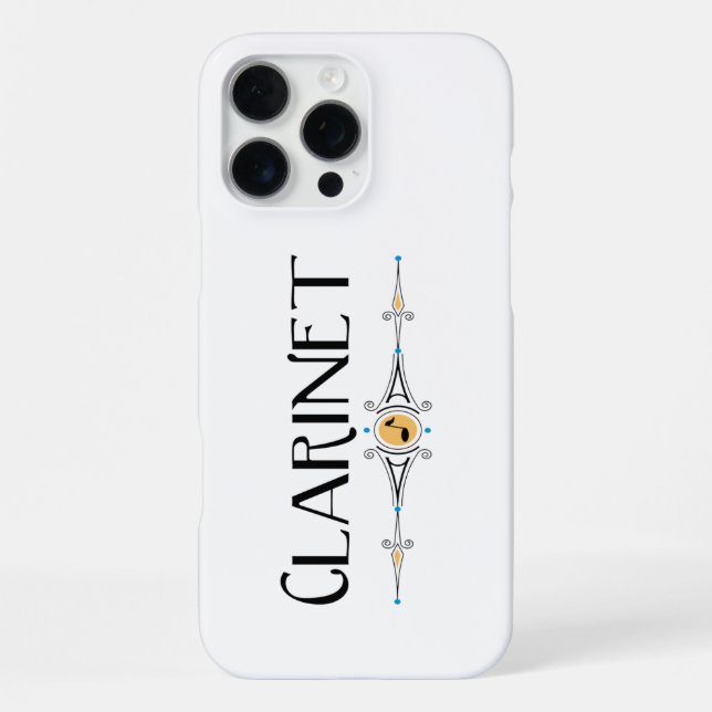 Clarinet Decorative Line iPhone Case (Back)