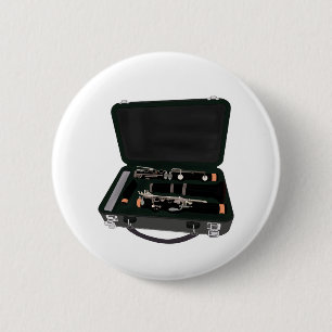 Clarinet Disassembled Inside a Suitcase 6 Cm Round Badge