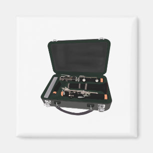 Clarinet Disassembled Inside a Suitcase Magnet