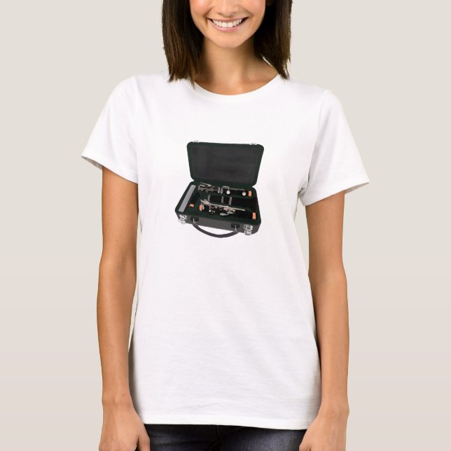Clarinet Disassembled Inside a Suitcase T-Shirt (Front)