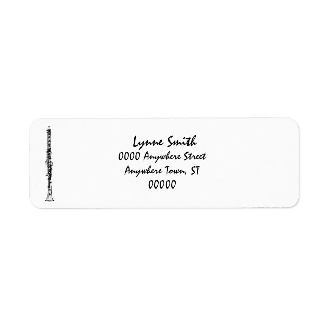 Clarinet "Drawing" Return Address Label (Front)
