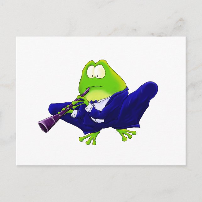 Clarinet Frog Postcard (Front)