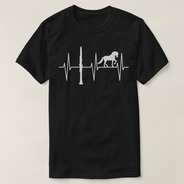 Clarinet Funny Horse Lover Clarinetist Clarinet Pl T-Shirt (Design Front)