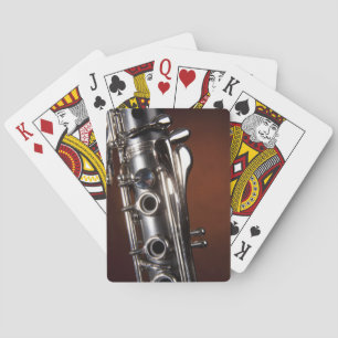 Clarinet Gift on Gold Spotlight Background Playing Cards