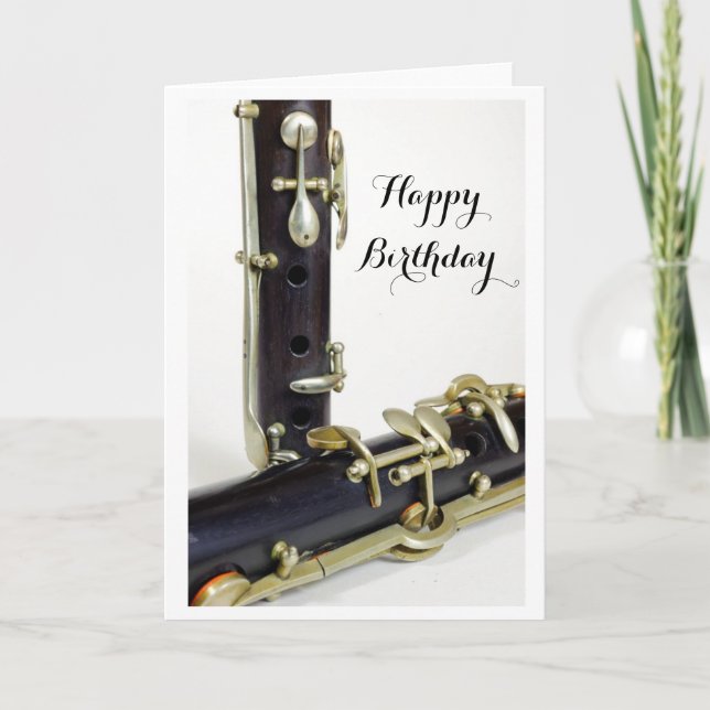 Clarinet Happy Birthday card (Front)