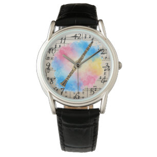 Clarinet Harmony: Colourful Watercolors Watch