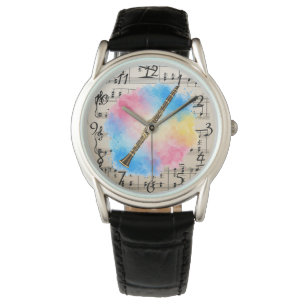 Clarinet Harmony: Colourful Watercolors Watch
