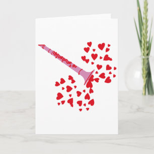 Clarinet Hearts Holiday Card
