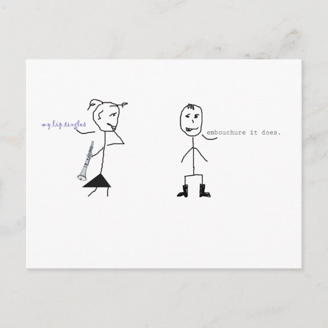 Clarinet Humour Postcard (Front)