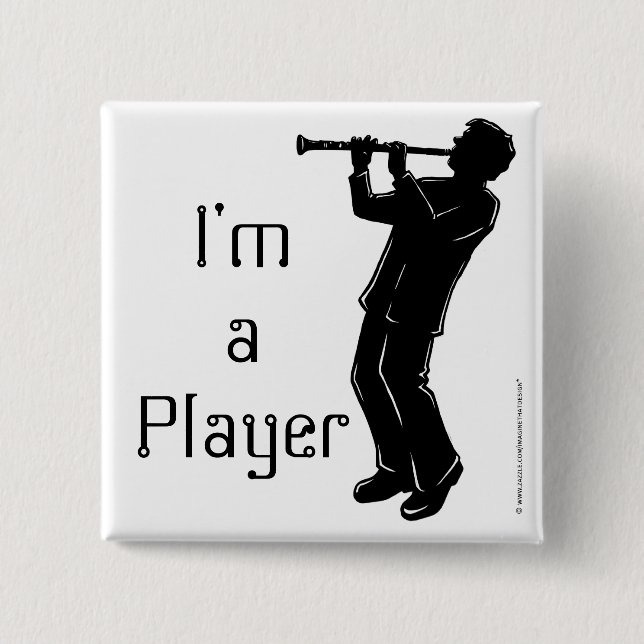 Clarinet, I'm a Player 15 Cm Square Badge (Front)